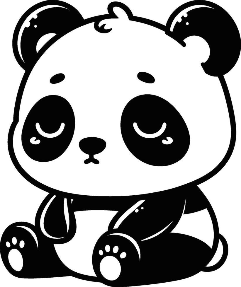 Panda bear coloring pages vector