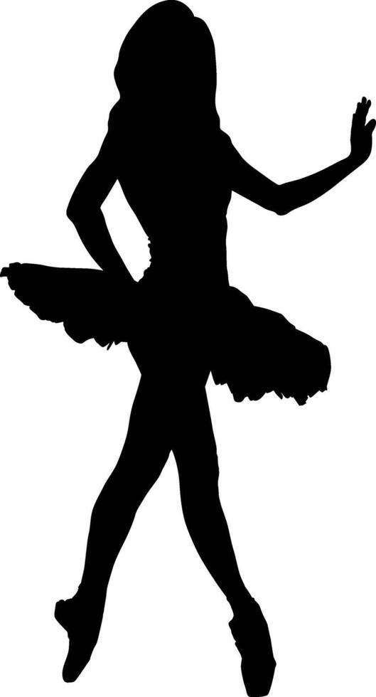 Silhouette of Ballerina dancer illustration vector
