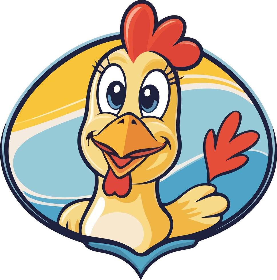 Chicken logo. Farm animal symbol or label Illustration vector