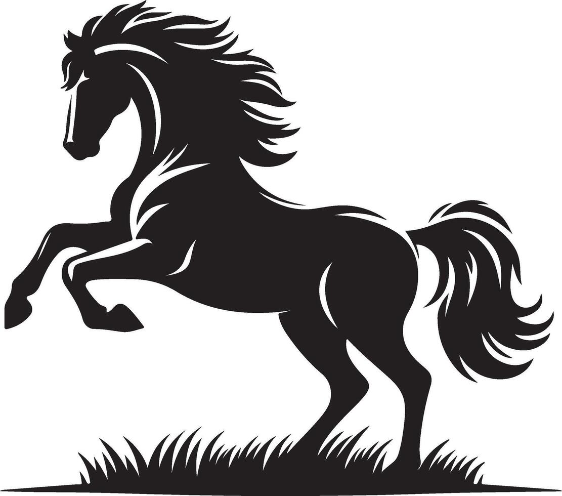 A silhouette of a running horse vector