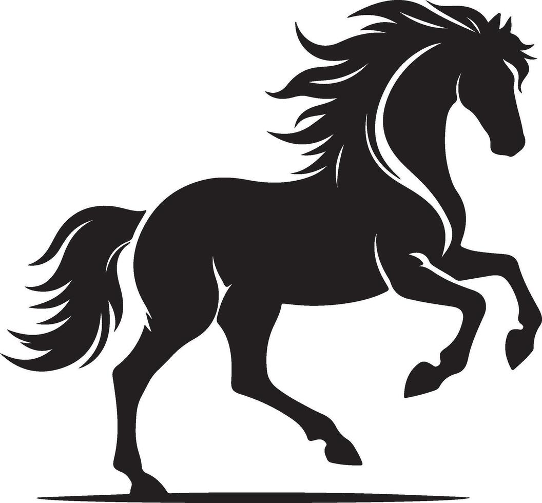 Arabian horse silhouette white background eps 10 vector