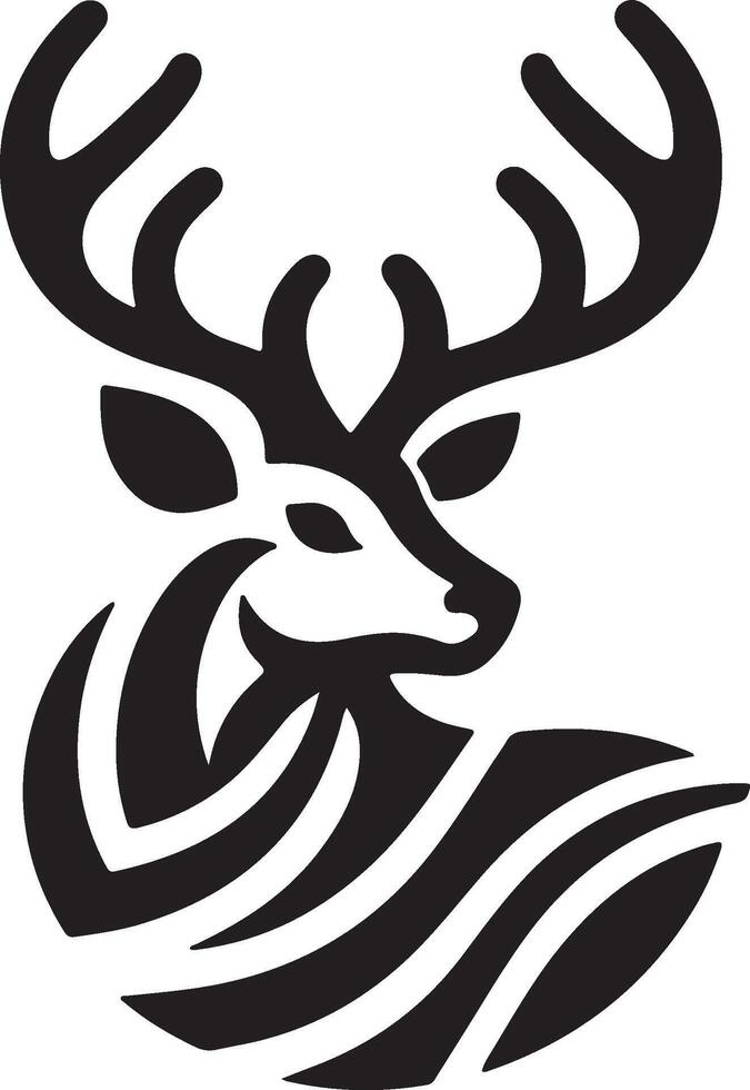 Black silhouette of deer vector