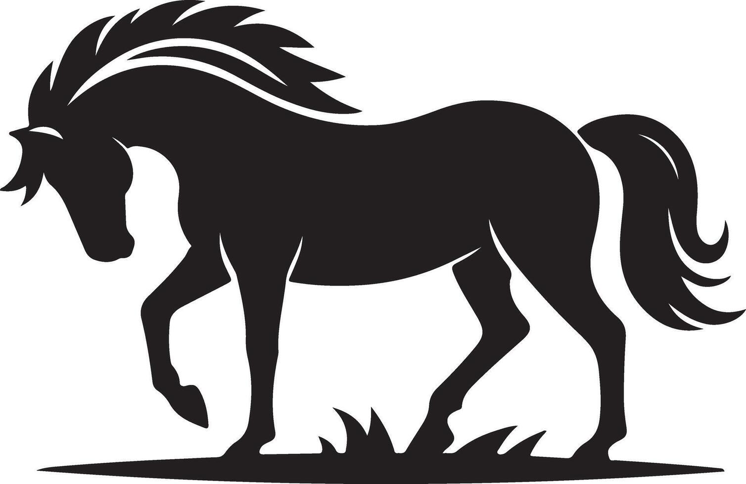 illustration of a horse isolated on white background. Wild Animals vector