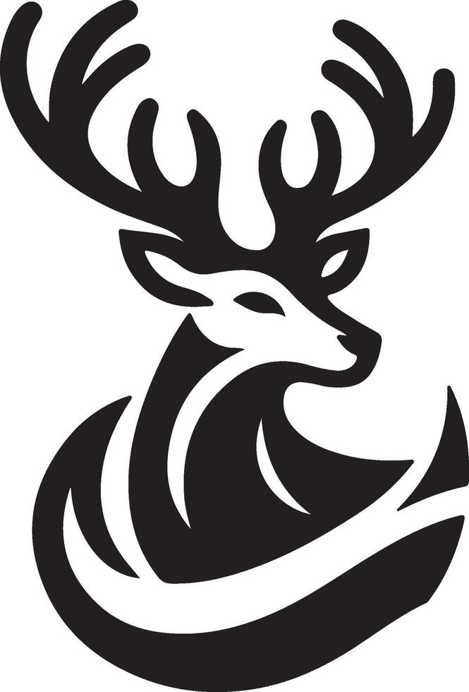 Deer logo silhouette art illustration vector