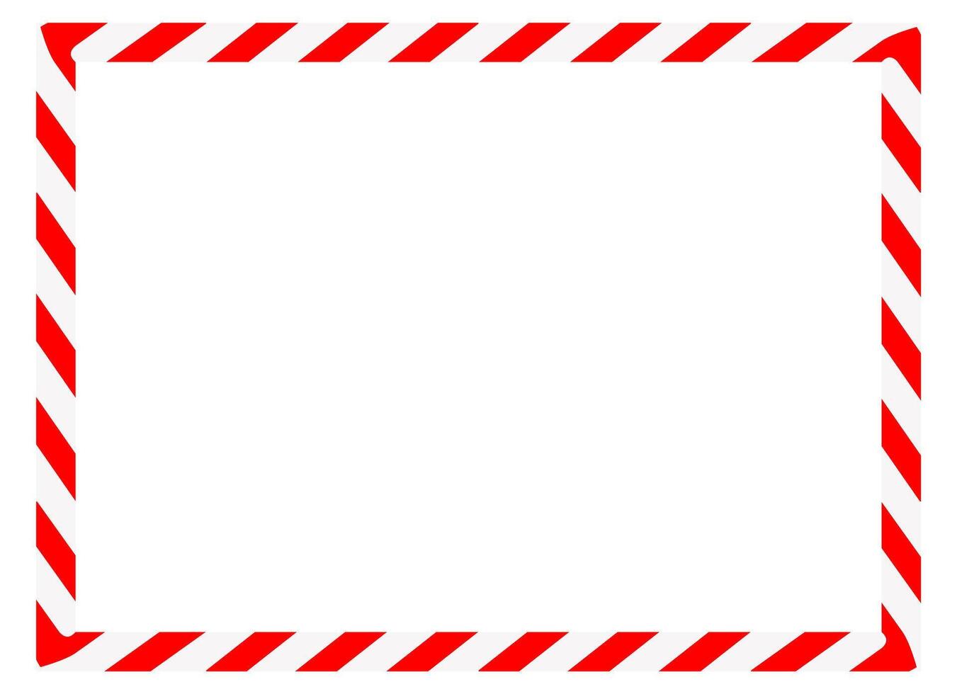 Candy cane rectangle frame. Christmas ribbon with red and white stripes. Greeting card with New Year or Christmas decorating border vector