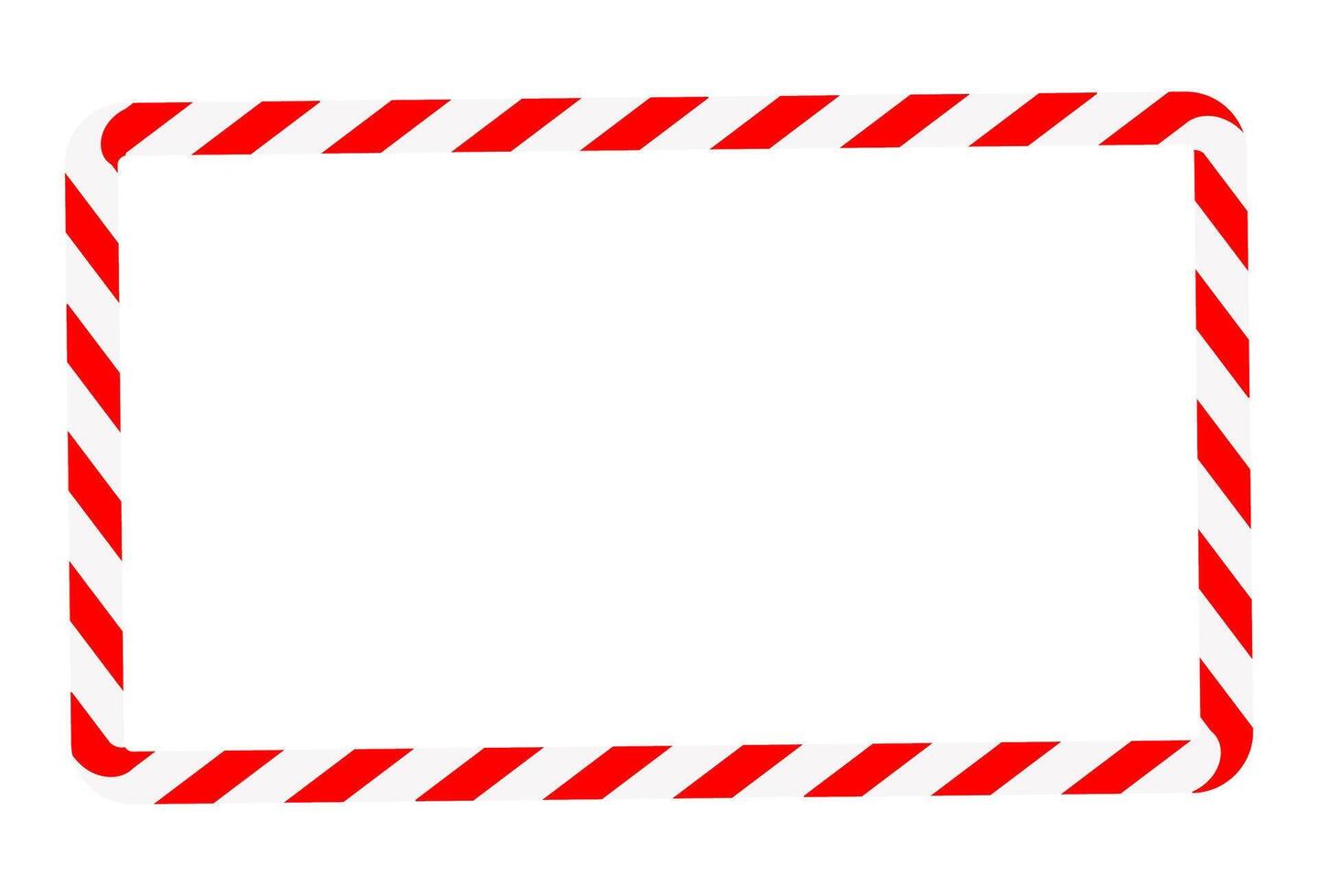 Candy cane rectangle frame. Christmas ribbon red and white stripes. Greeting card with New Year or Christmas decorating border vector