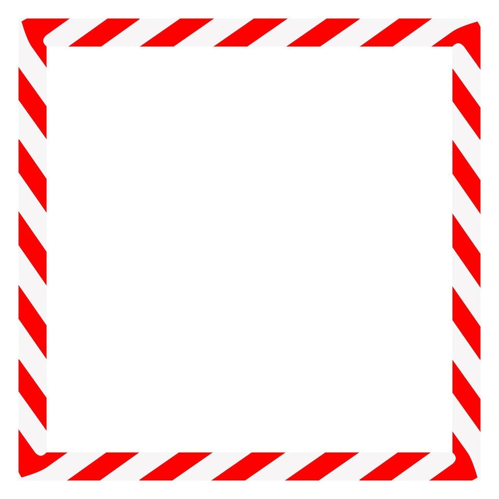 Candy cane frame. Christmas ribbon with red and white stripes. Greeting card with New Year or Christmas decorating border vector