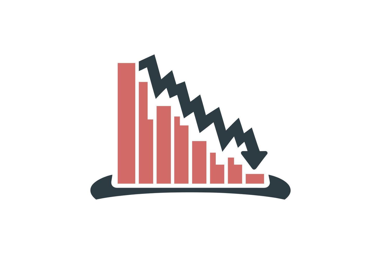Declining Performance Bar Chart Icon vector