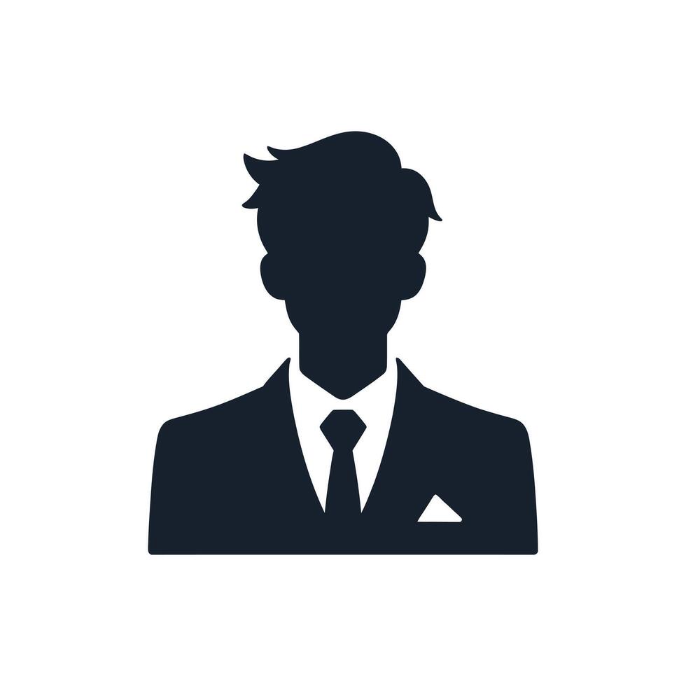 Anonymous User Profile Icon - Suit and Tie Silhouette vector