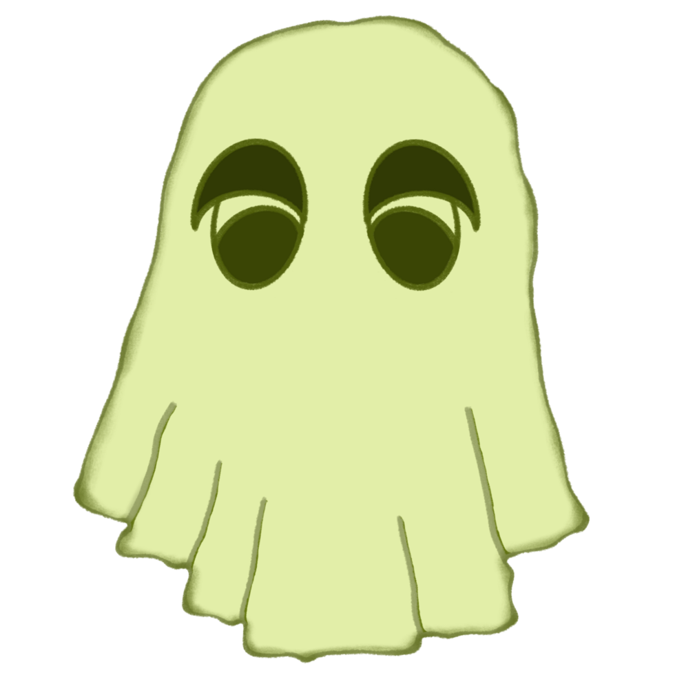 Little green Ghost of Halloween holiday. png