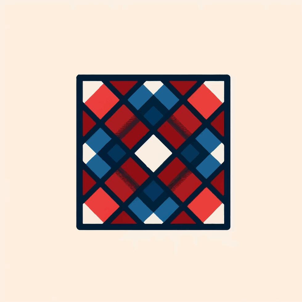 A square with red, blue and white squares vector