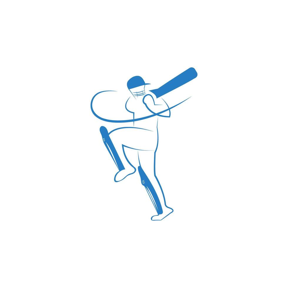 Cricket Player Logo Template vector