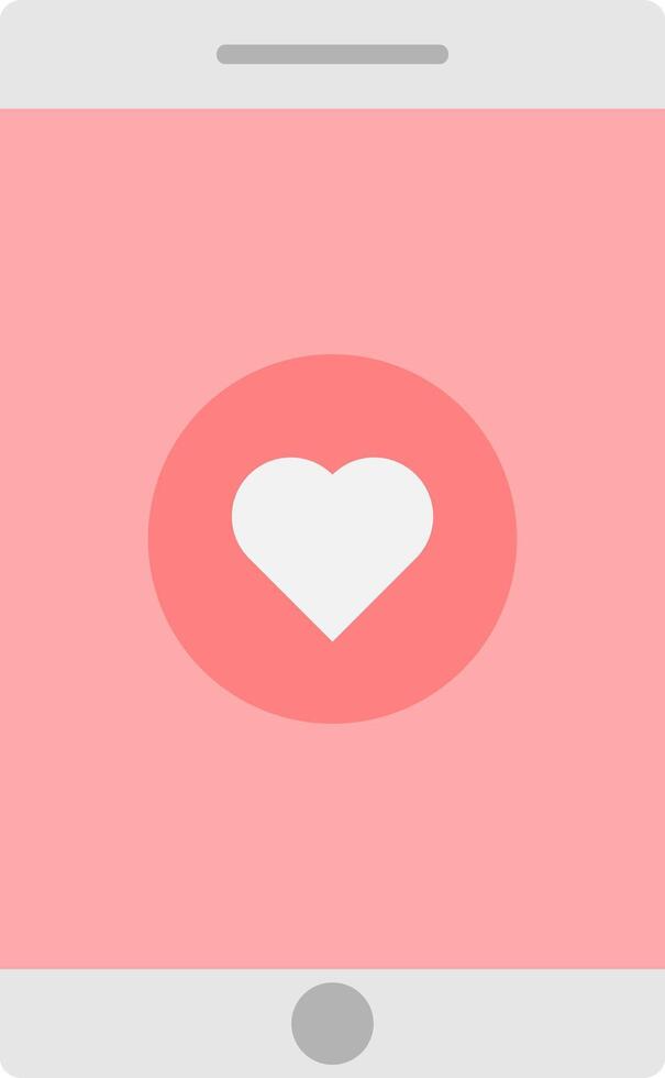 Smartphone with heart icon. Simple heart icon. vector