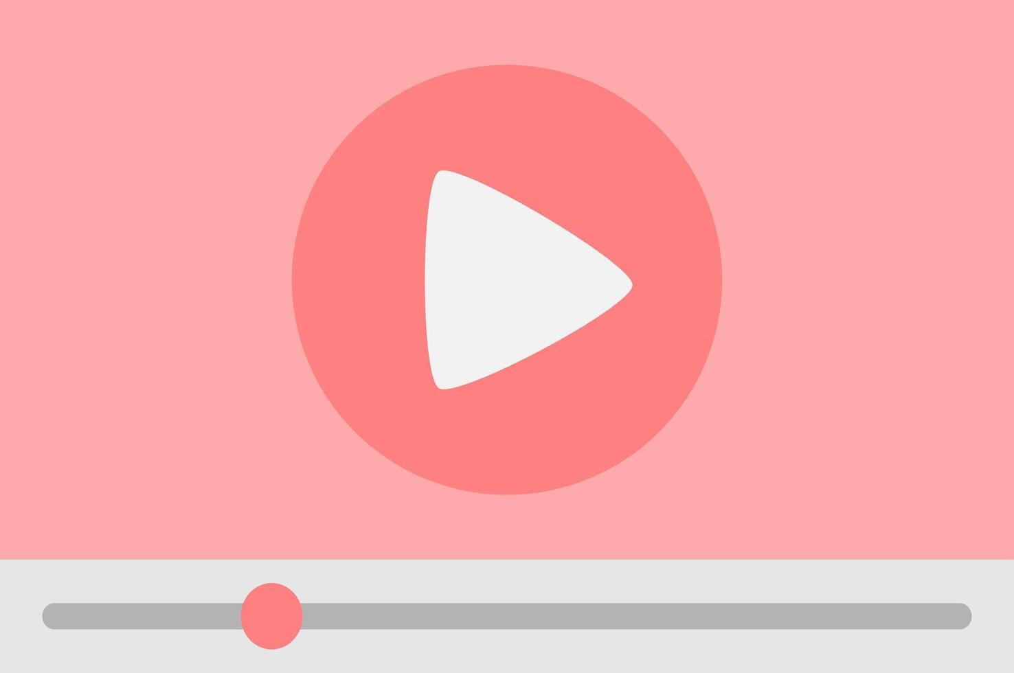 Red play icon on a player screen. vector