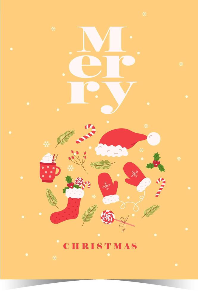 Hand drawn Merry Christmas s greeting cards and backgrounds big collection set with gift boxes,people and Xmas tree isolated on white background vector