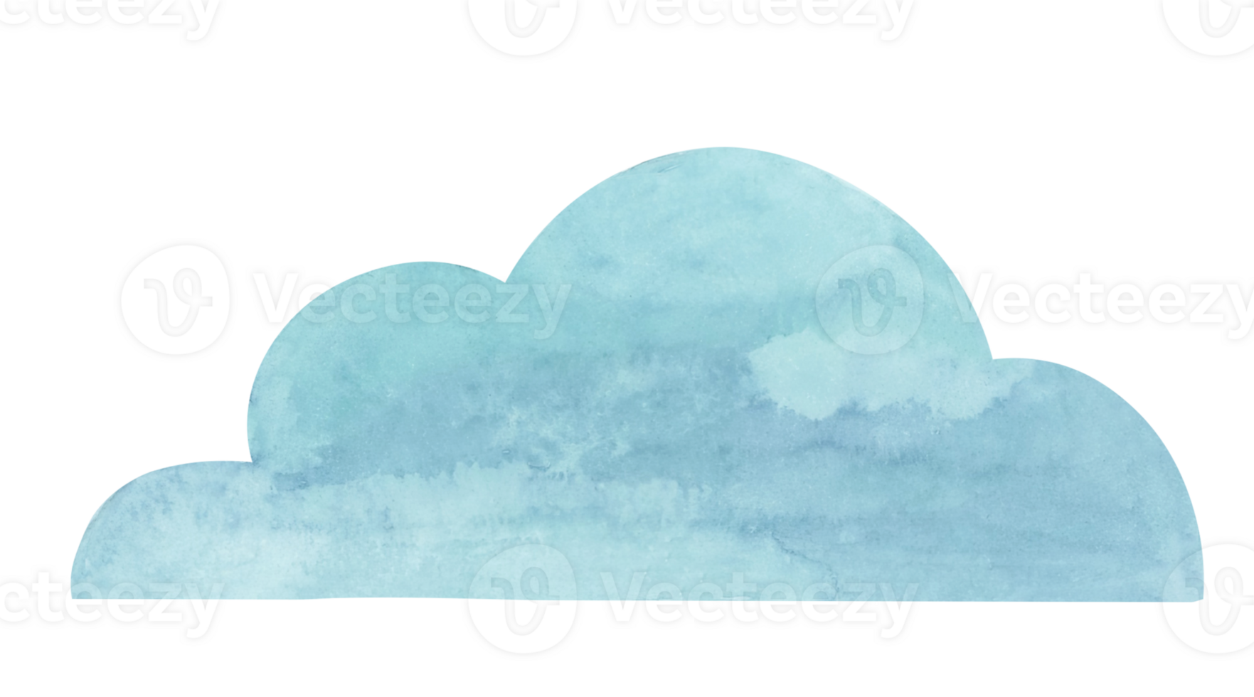 Grey-blue cloud watercolor clipart, Hand drawn atmospheric illustration, cartoon style pastel colored shape. This cloud fits perfectly in various design projects related to sky, weather, nursery png