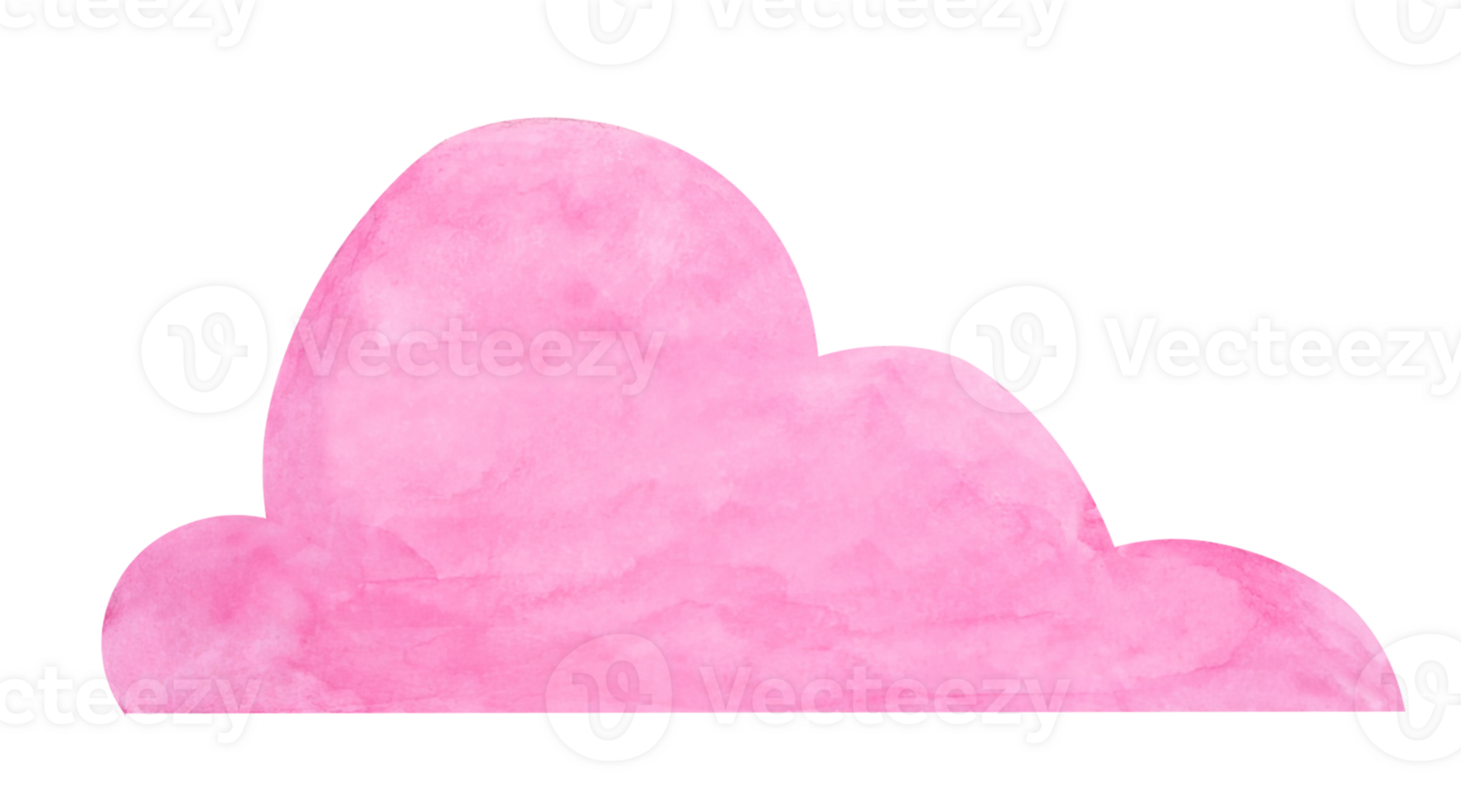 Pink cloud watercolor clipart, perfect for adding a whimsical touch to designs such as invitations, nursery decorations, or dreamy digital art. This hand drawn element brings a soft, pastel aesthetic. png