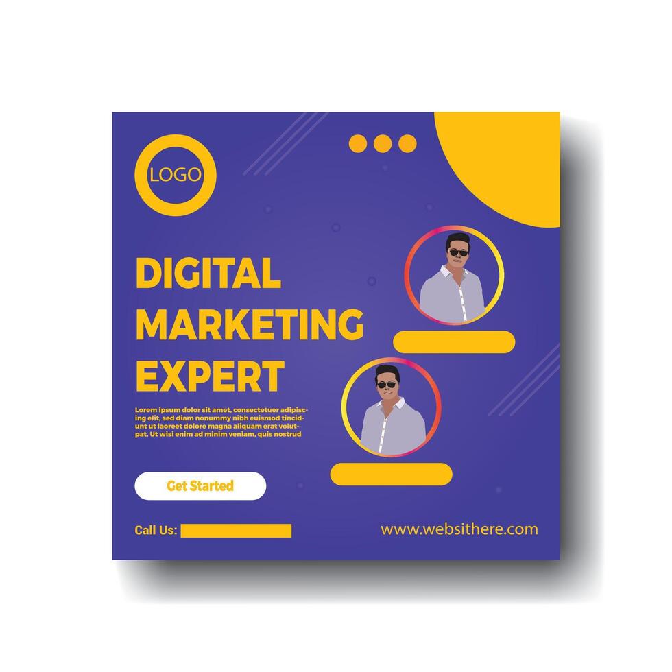 Digital Marketing Expert Social Media Post Design vector