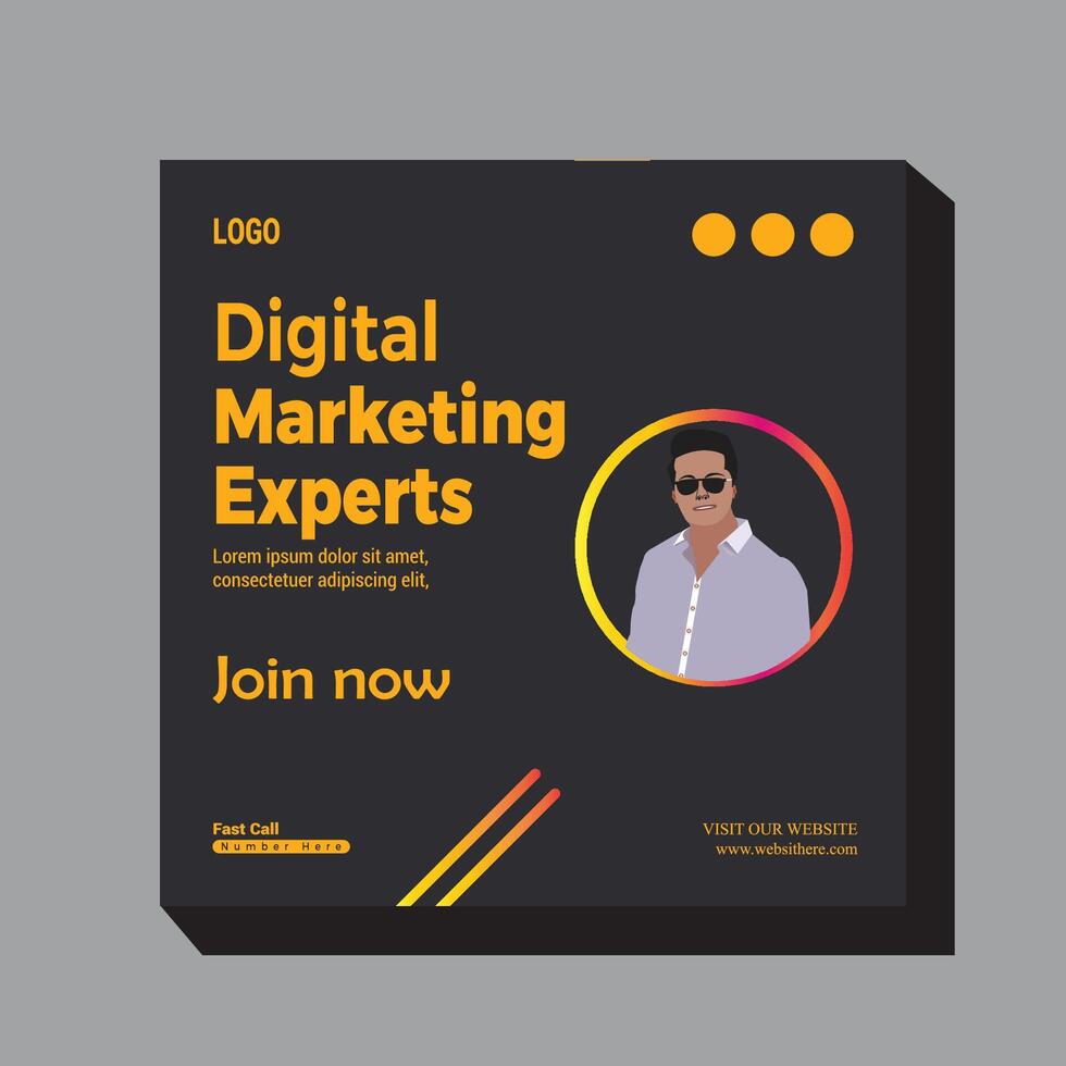 Digital marketing expert banner post design vector