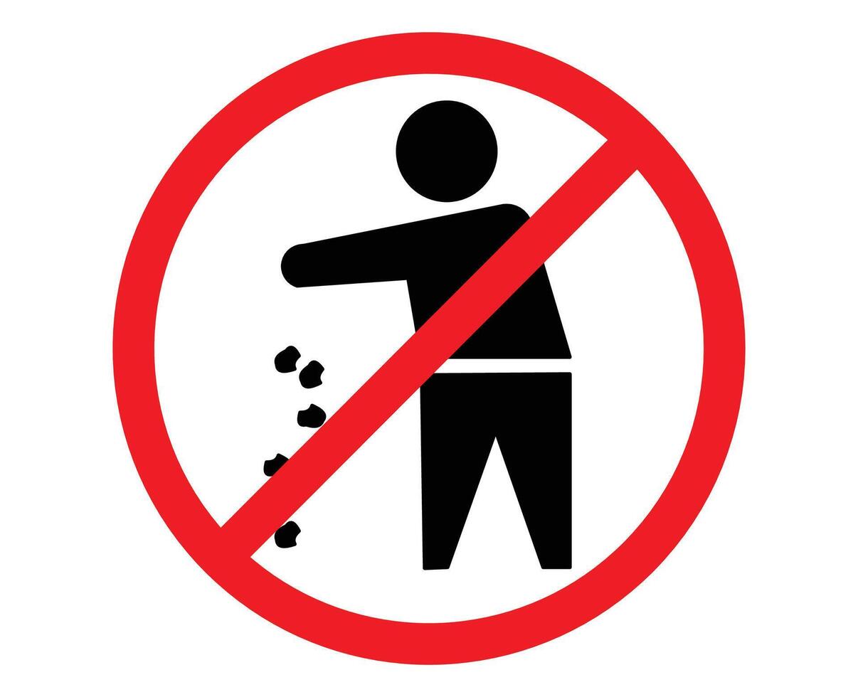 sign alert no littering sign vector