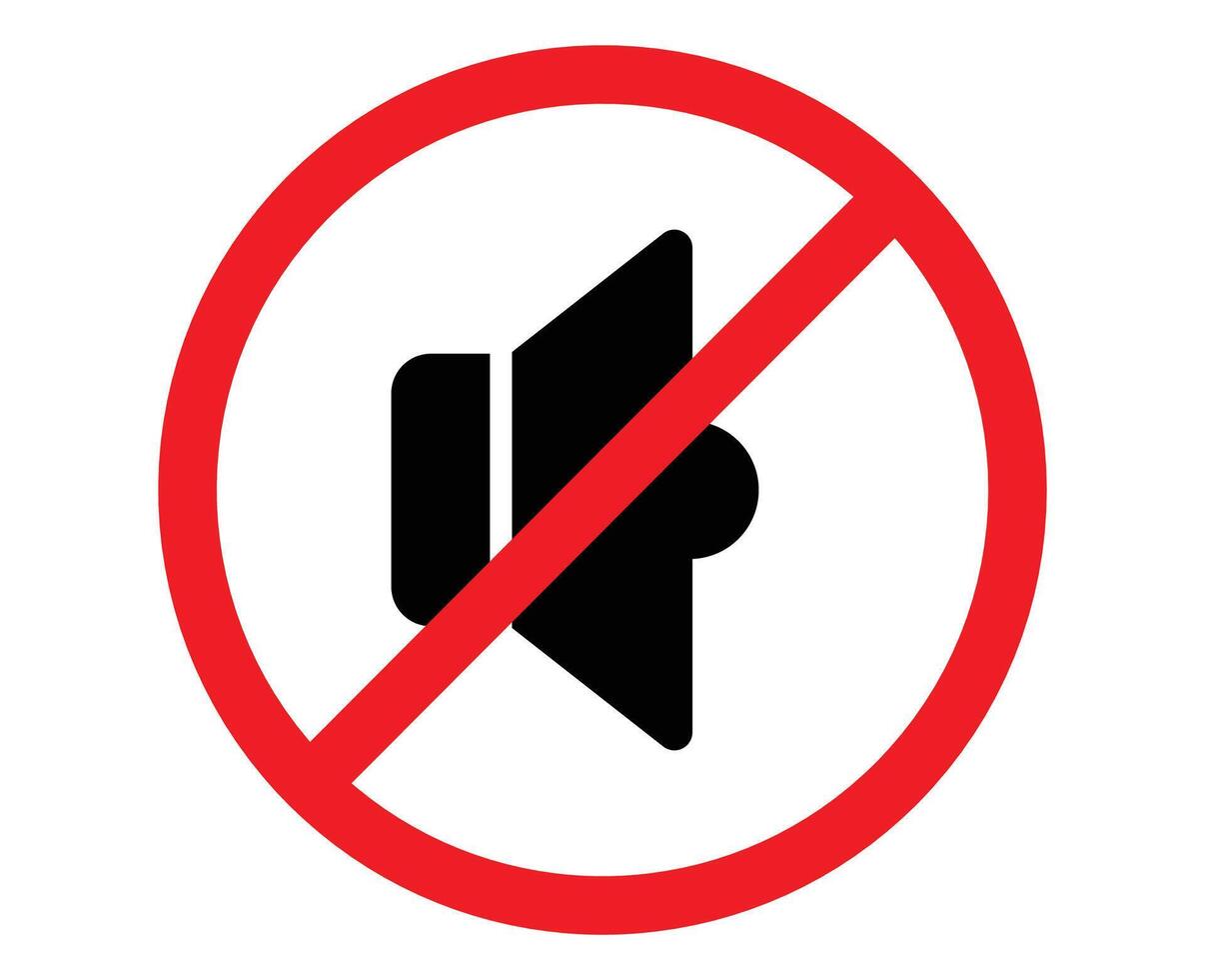 No sound sign indicating silence zone prohibiting noise or no sound sign vector