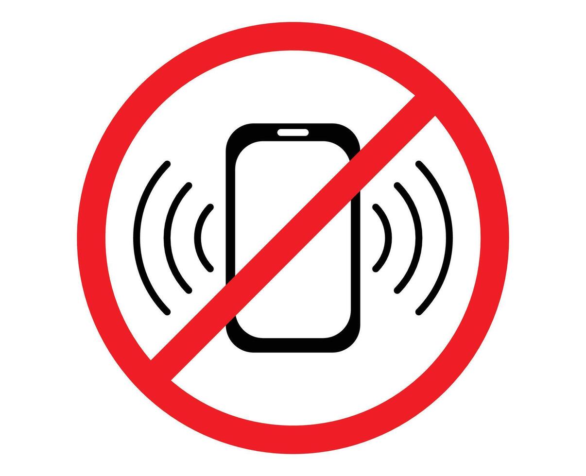 A no phone is displayed in a red circle or no use phones area sign vector