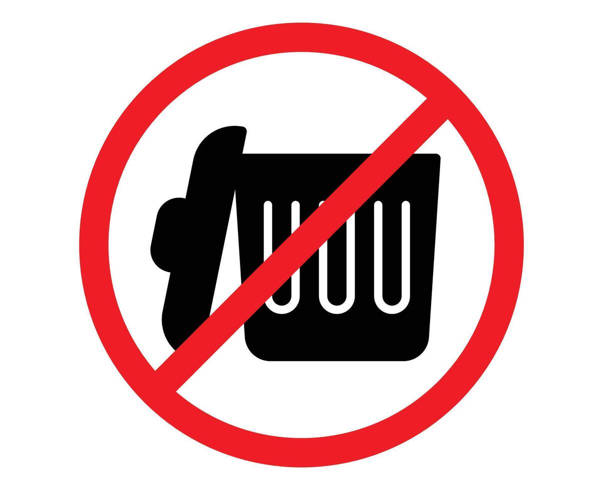 trash icon or warning sign prohibiting littering vector