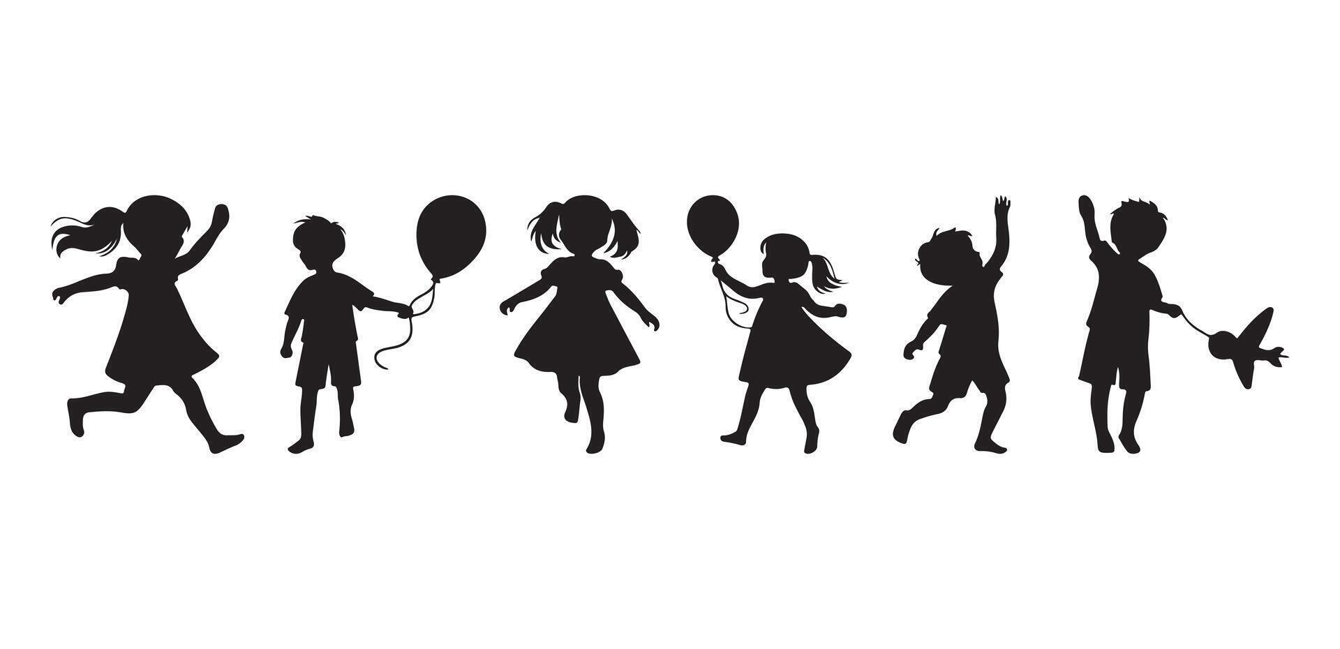 Children playing illustration. vector