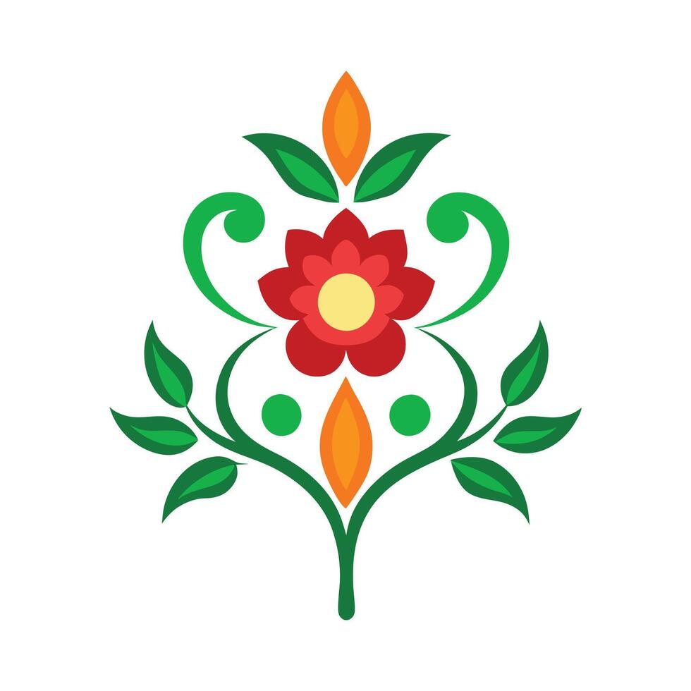 Symmetrical Floral Ornament with Soft Curves vector