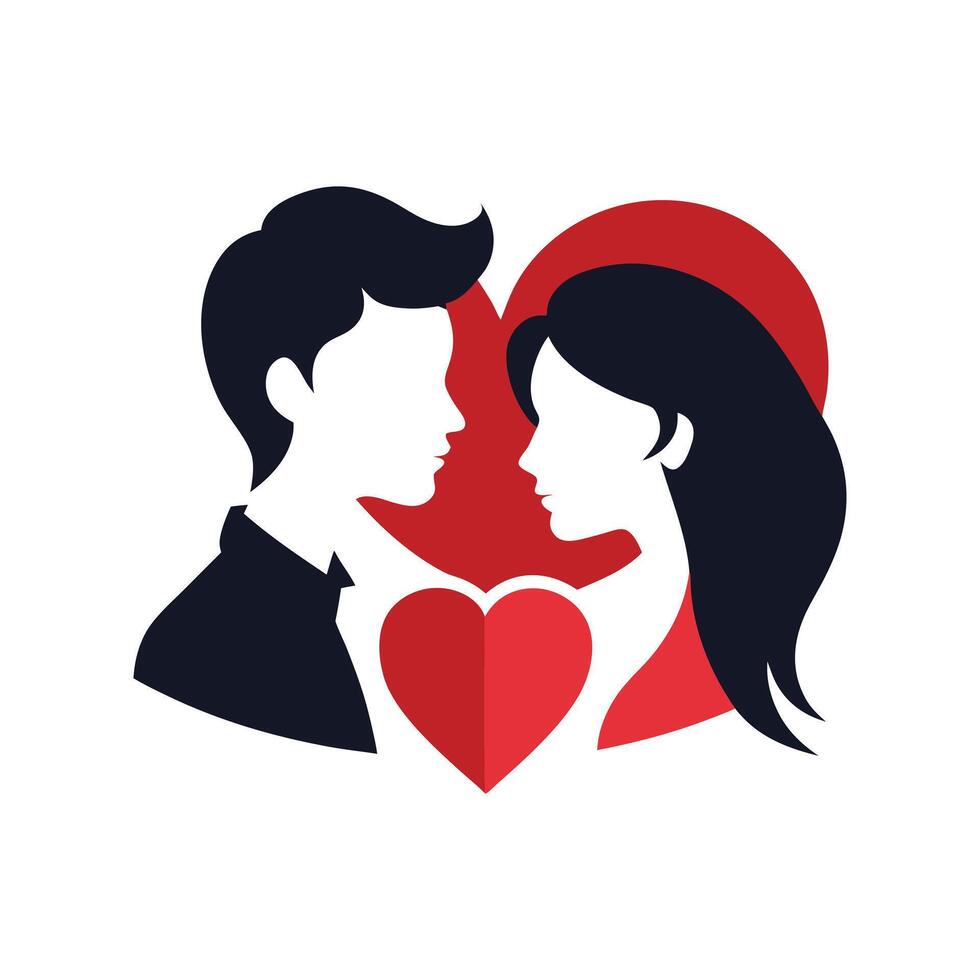 Valentines Day Couple Silhouette vector