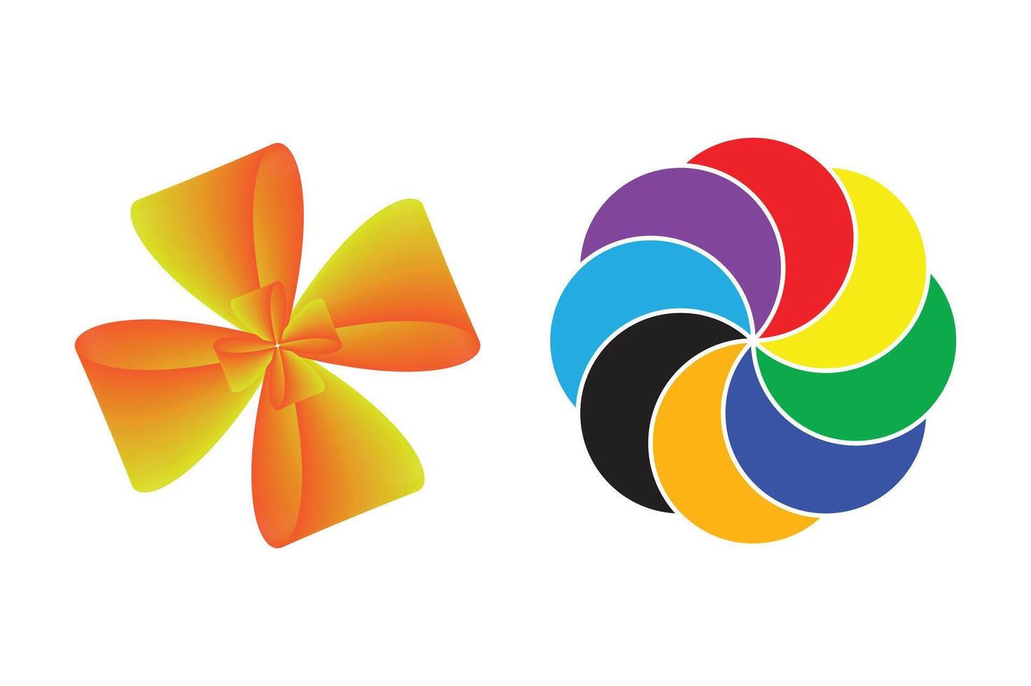 Colorful Windmill Set Original With White Background vector