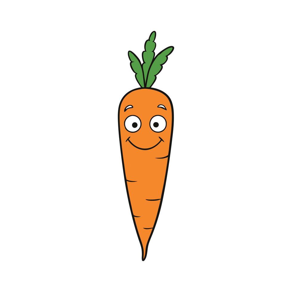 Humorous Carrot Illustration on White Background vector