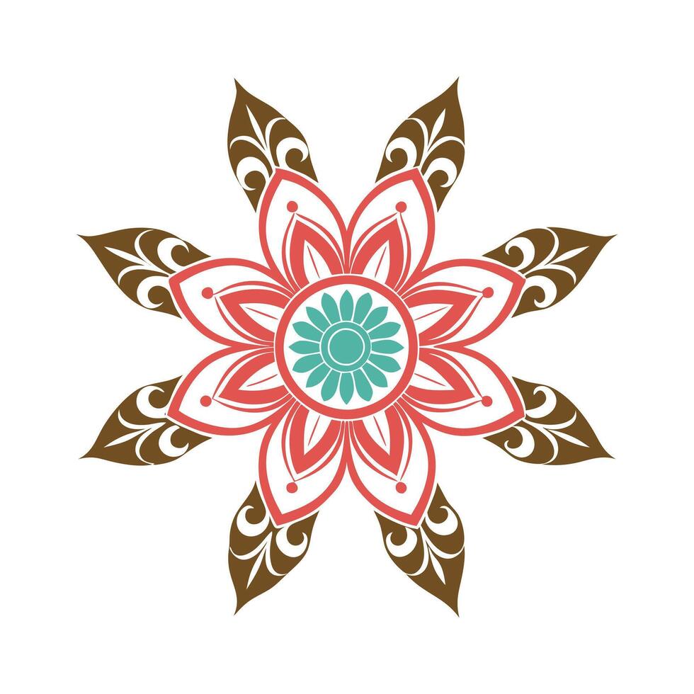 Floral Motif with Detailed Petals vector
