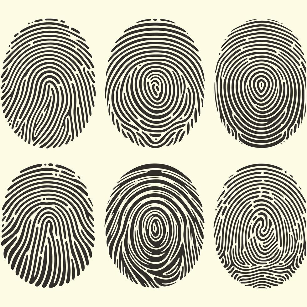 Simple Fingerprint Icon Set vector