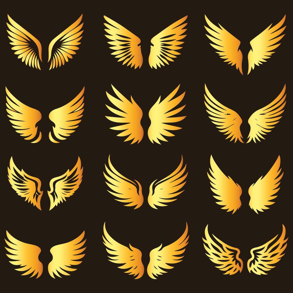 Ornamental Wings Design Collection vector