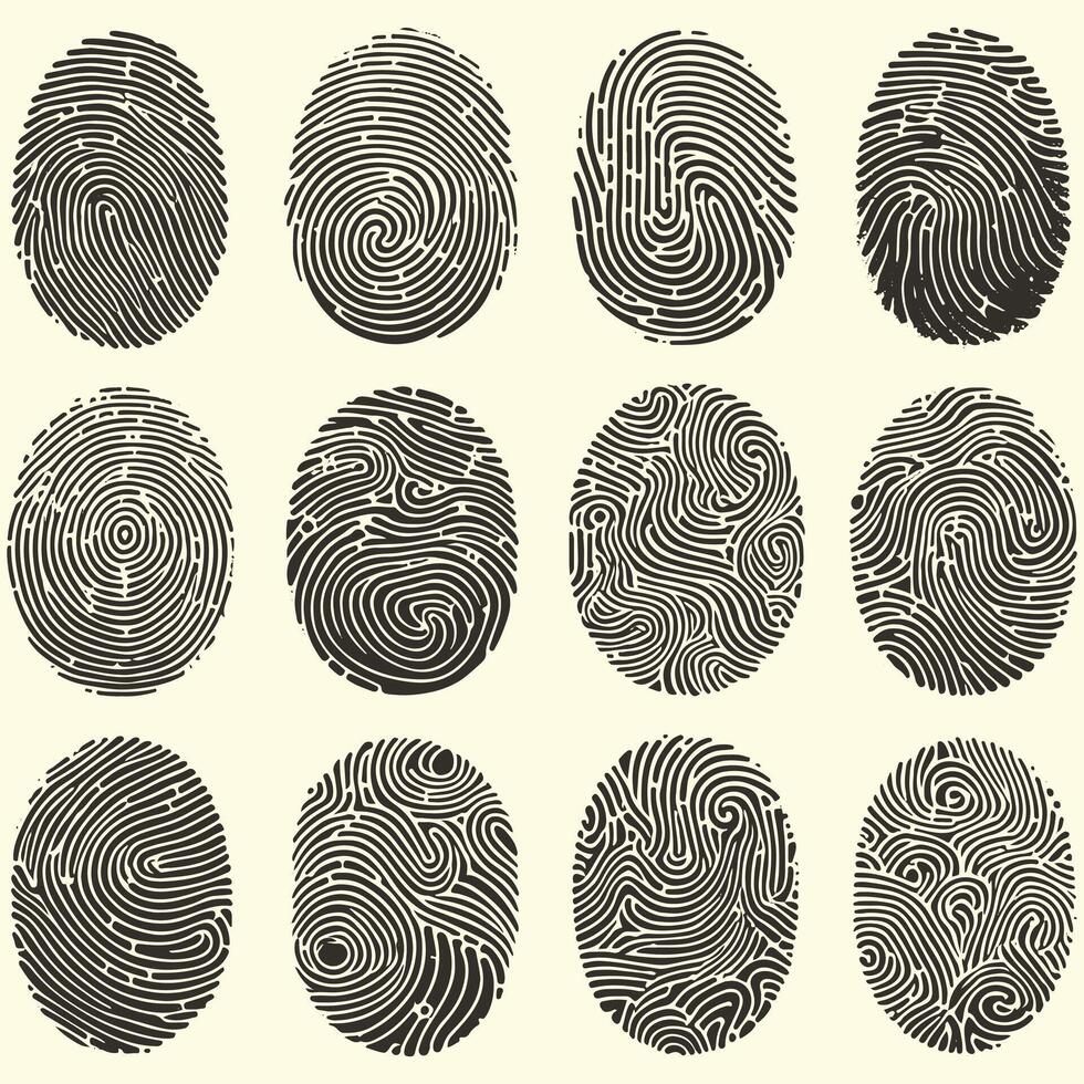 Unique Fingerprint Icon Designs vector