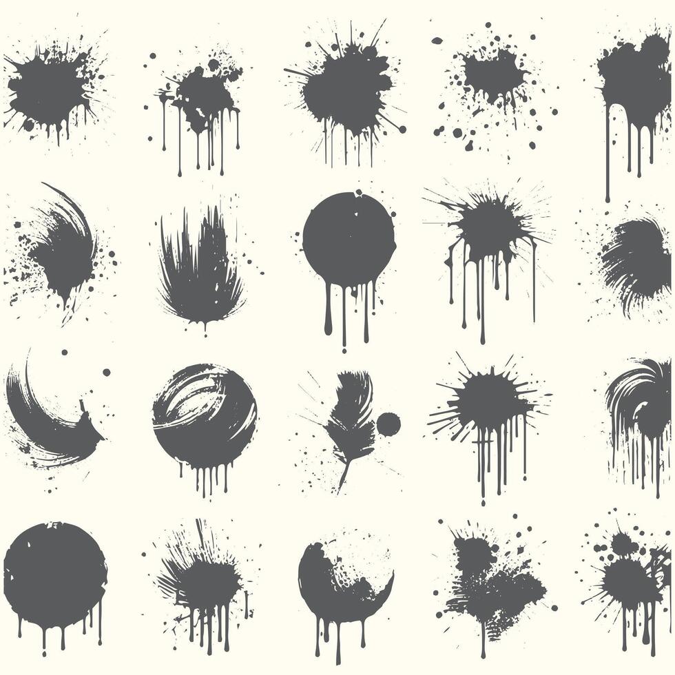 Ink Splash Elements in Flat Style vector