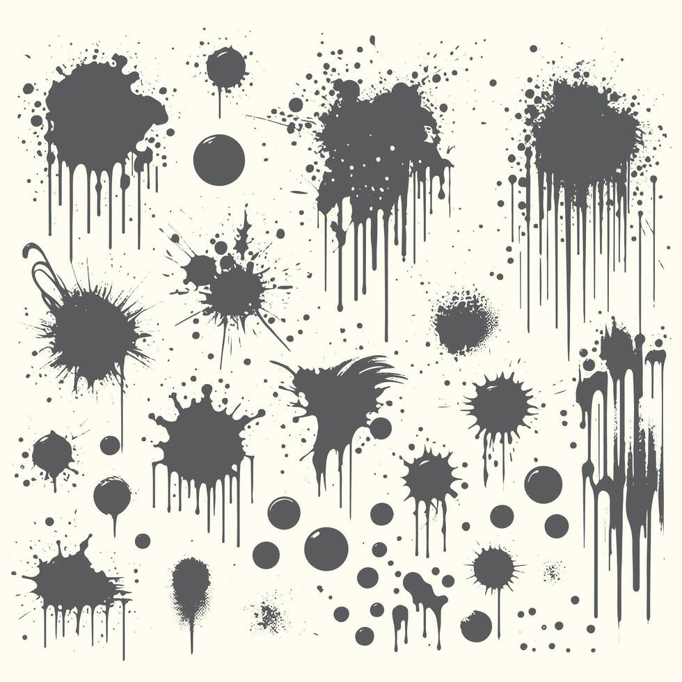 Flat Design Ink Splatters Collection vector