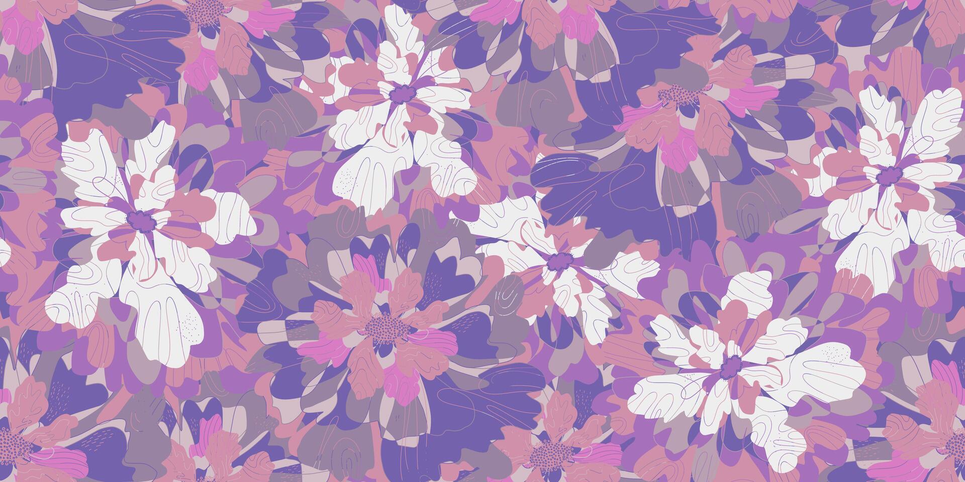 a purple and white floral pattern vector