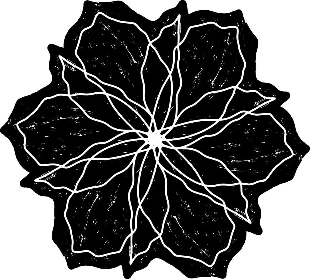 a black and white drawing of a flower vector