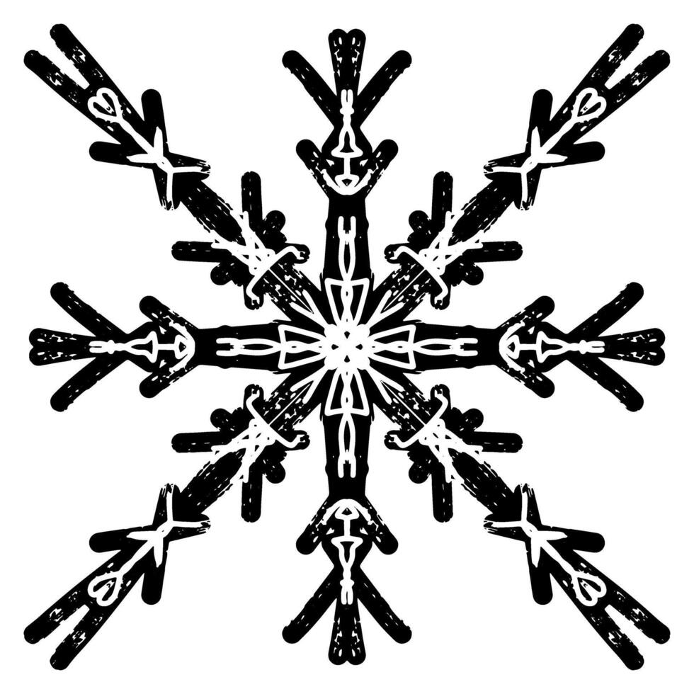 a snowflake with many different shapes on it vector