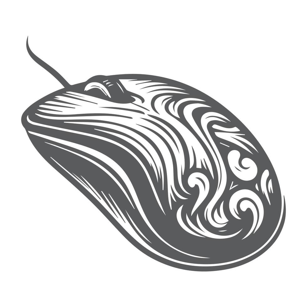 A computer mouse with a swirl pattern on it vector