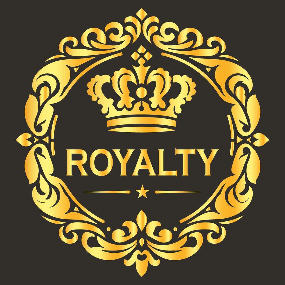 Ornamental Golden Logo Design vector