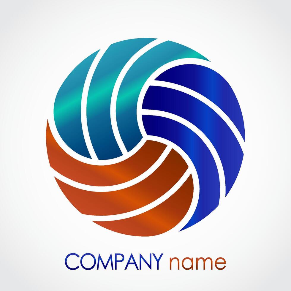 glossy linear circle color logo vector