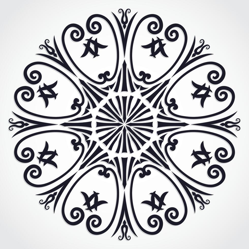 black ornamental circle design background vector