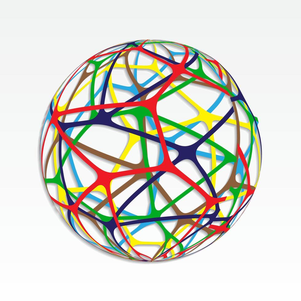3d abstract colorful ball vector