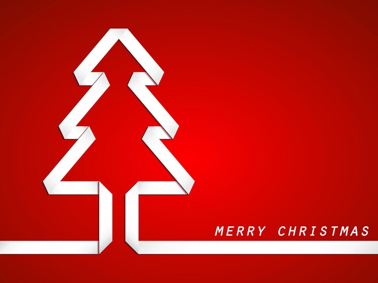 origami paper christmas tree illustration vector