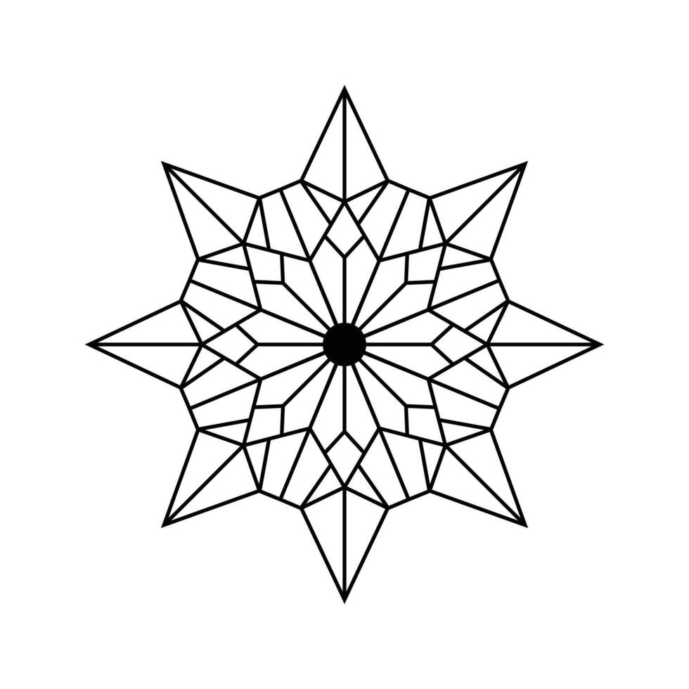 Beautiful Crystal Mandala Pattern for Coloring Book Gemstone-Inspired Relaxing Art vector
