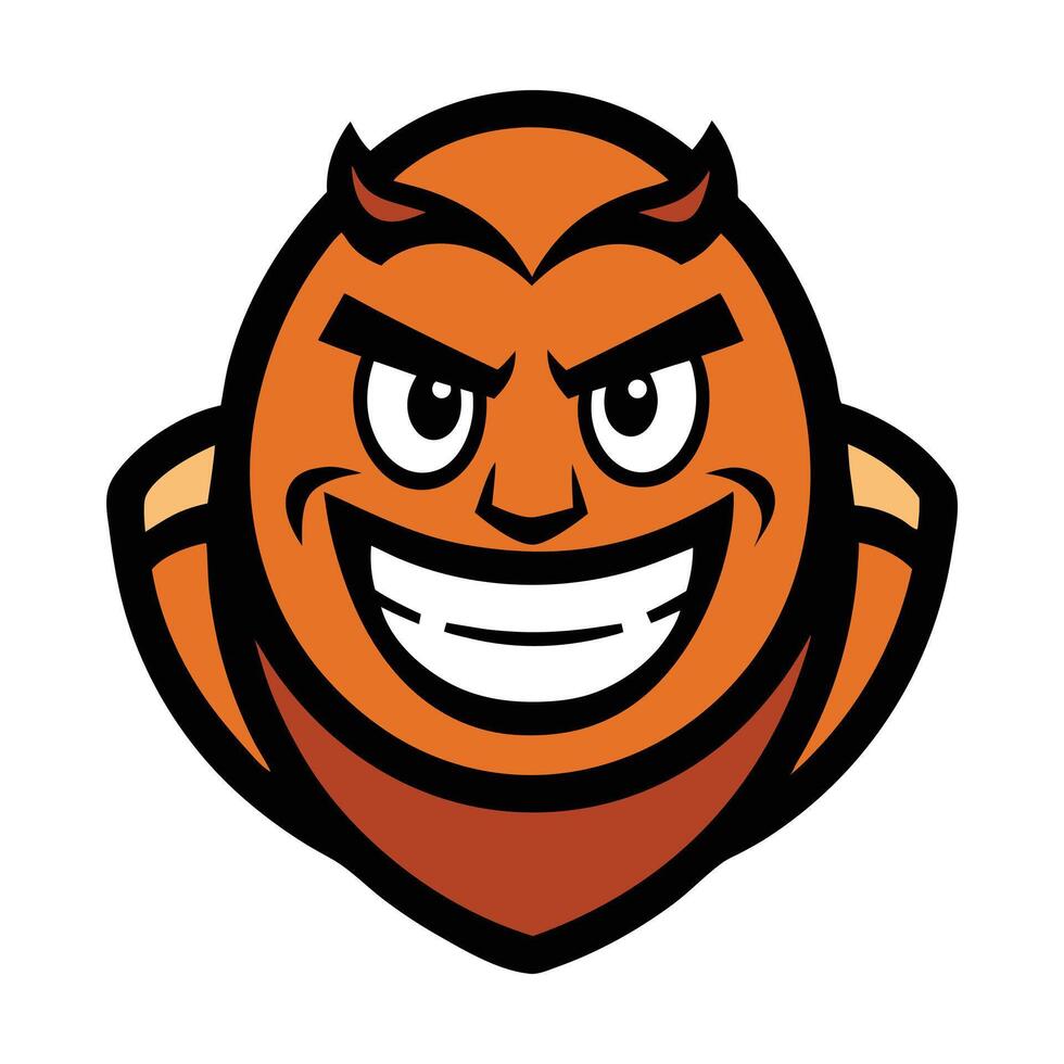 Bold Football Mascot Logo Icon with Smiling Devil Face Team Sports Emblem Design vector
