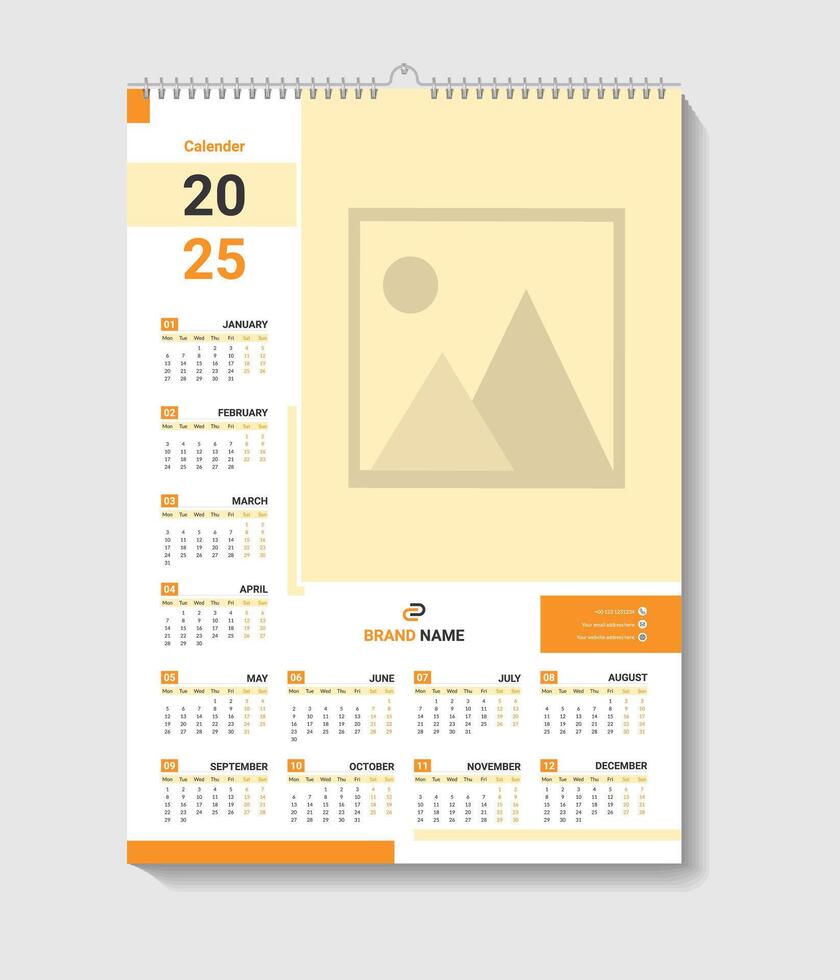 Calendar Design For Office Desk Or Wall vector